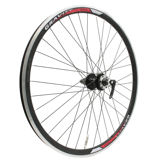 Колесо 27,5 зад, обід 2-ний чорний, втулка. ASSES на касету 8/9, диск 6 бол, ексцентрик, чорна спиця фото westvelo.com