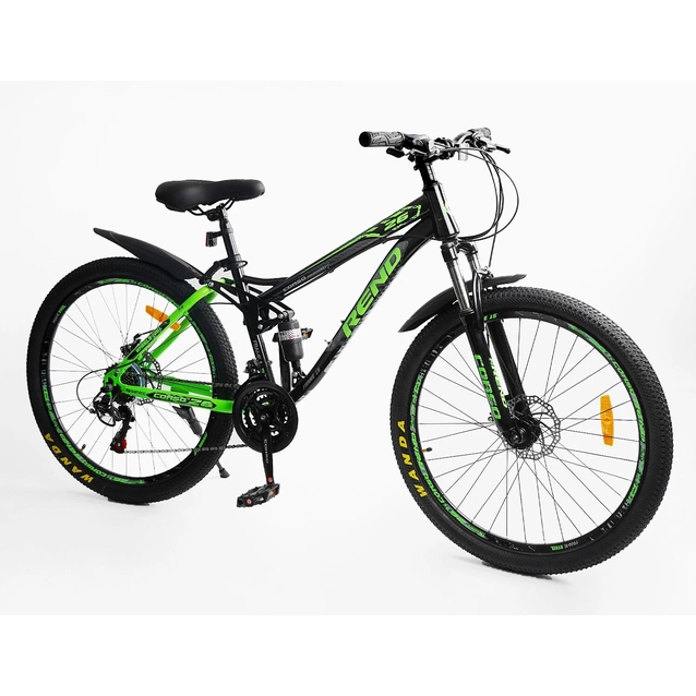 Велосипед 26 ST Corso «REND» RD-11320 сталь 15", (к-т SHIMANO) чорно-салатовий фото westvelo.com