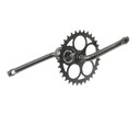 Система шатунів дитяча "20" 32Т, чорна, шатун L-125мм, (віночки 7шар.+чашки,конуси) фото westvelo.com