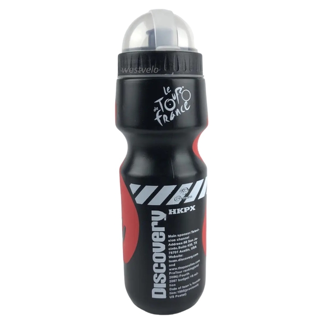 Фляга Discovery 650ml харч.пластик, чорно-червона, з гумовими вставками фото westvelo.com