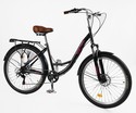 Міський велосипед 26 ST Corso «VIOLA» VL-26633 сталь 17", (к-т SHIMANO) чорно-рожевий фото westvelo.com