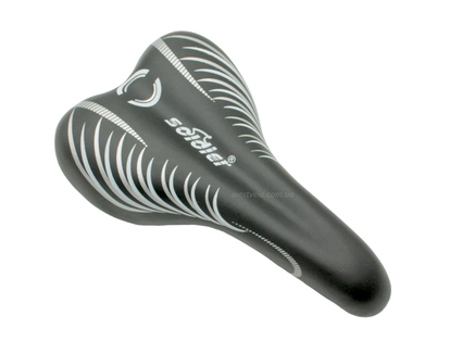 Сідло дитяче SOLDIER чорне з сірими смугами