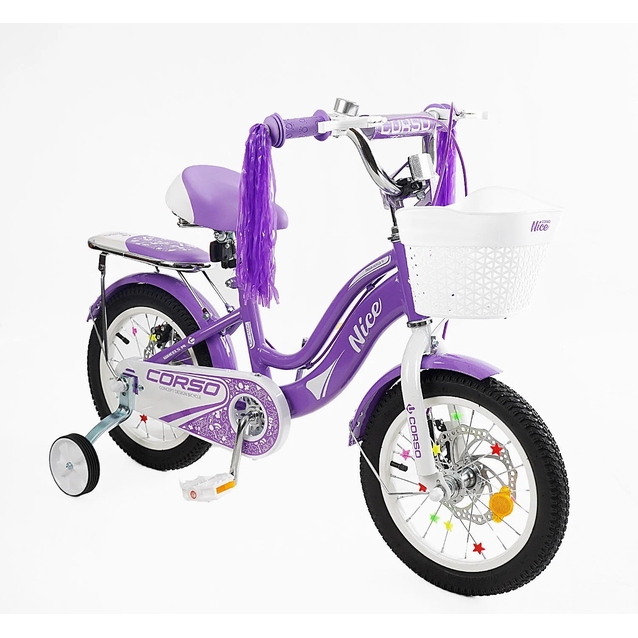 Дитячий велосипед 14 ST Corso «NICE» NC-14021 дискові гальма, фіолетовий фото westvelo.com