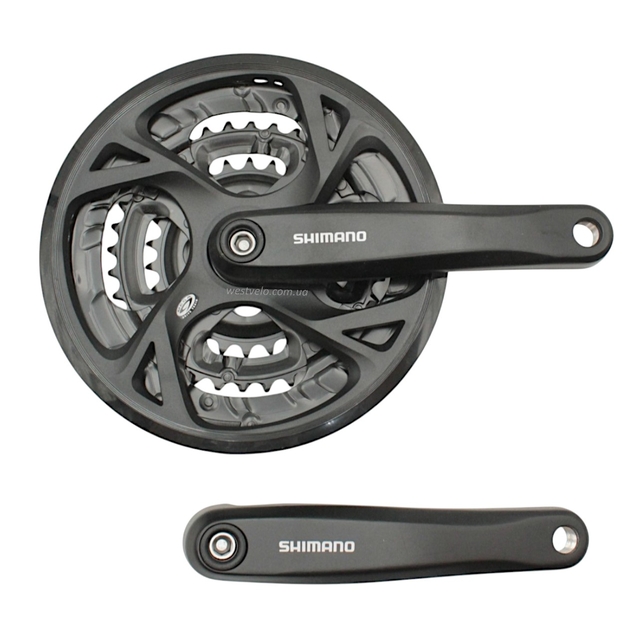 Система шатунів мтв велика SHIMANO ALTUS FC-M371-L AL.чорна (26/36/48Т) L-170мм, для 9-швидк. фото westvelo.com