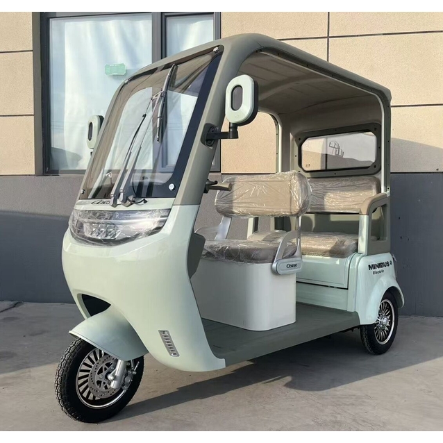 Трицикл з дашком Corso «MINIBUS» NB-608011, двигун 1500W, акумулятор 72V 36Ah графеновий, мятний + 1 ящик. акум, колеса 10" фото westvelo.com
