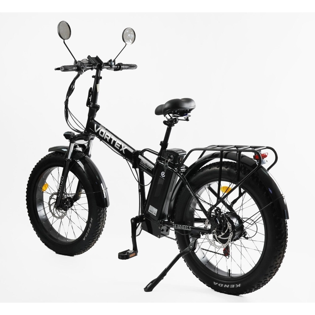 Електрофетбайк 24 AL Corso «VORTEX» TX-78950 алюміній, складний, двигун 500W, акумулятор 48V13Ah літієвий (к-т SHIMANO) чорний фото westvelo.com