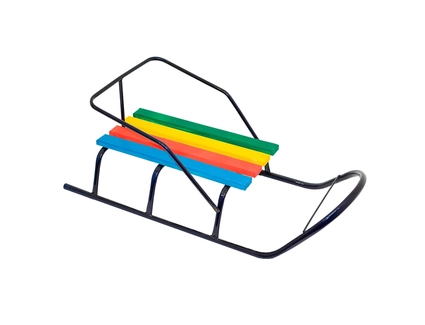 Сани без ручки, круглі полози, сині