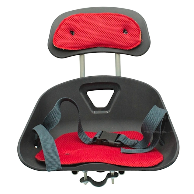 Крісло дитяче, пластик, на пряму раму, плоске, сіре + спинка фото westvelo.com