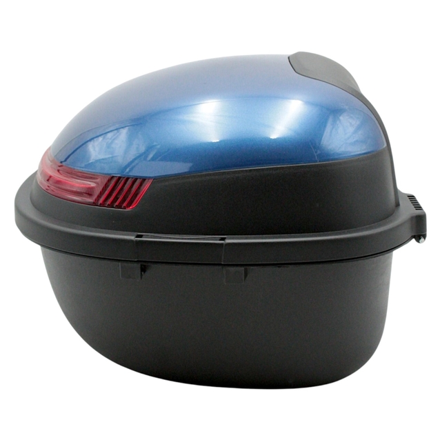 Кофр (багажник) для мотоцикла задній LIPAI (HP007) (360х280х240) 28L чорно-синій глянець, з катафотом, швидко з'ємний фото westvelo.com