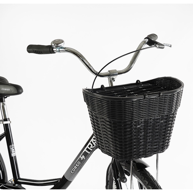 Міський велосипед 26 ST Corso «TRAVEL» TL-26207 сталь 16,5", чорний (+к(чорний)/к/б) фото westvelo.com