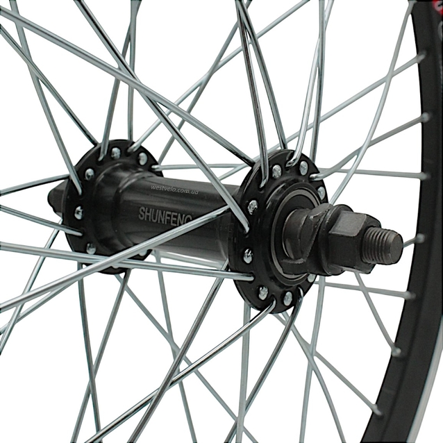 Колесо 20 перед, обід 2-ний чорний, втулка AL на промах чорна фото westvelo.com