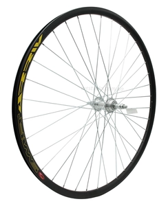 Колесо 28-29 зад, обід 2-ний чорний дисковий, втулка AL. на віночках, диск різьба