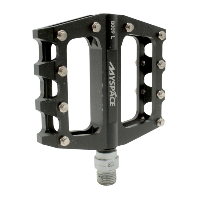 Педалі алюміній проми MYSPACE В009, чорні з змінними шипами фото westvelo.com