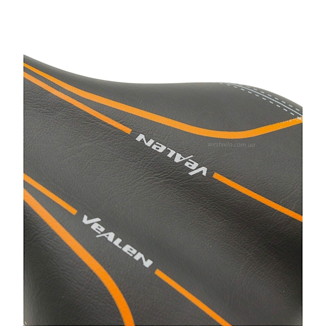 Сідло мтв VeAlen WL-1090 B-3 (+ замок) чорне з помаранчевою полосою фото westvelo.com