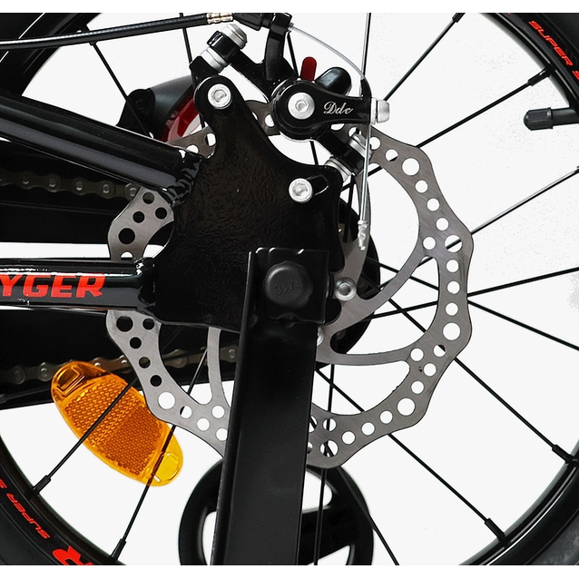 Дитячий велосипед 16 AL Corso «TAYGER»  TG-15044 алюмінієва рама, дискові гальма, чорно-червоний фото westvelo.com