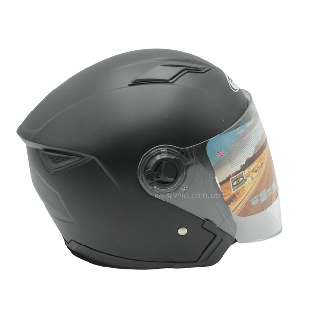 Мото шолом, відкритий (L) FXW HF-223 чорний матовий, + окуляри фото westvelo.com