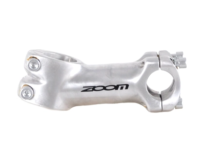 Винос руля на безрізьбову вилку AL. Ø28.6-Ø25.4мм, L-90мм, ZOOM (С369А) круглий срібний