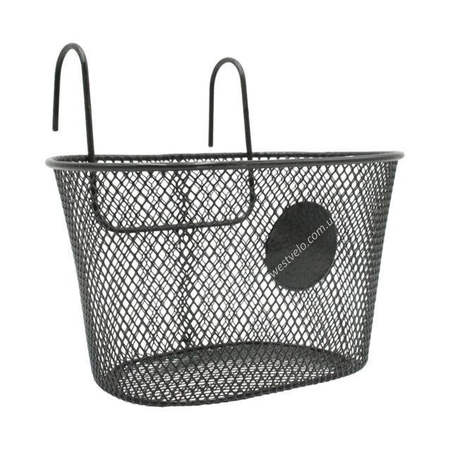 Кошик дитячий метал сіточка, на гачки, чорний 12" фото westvelo.com