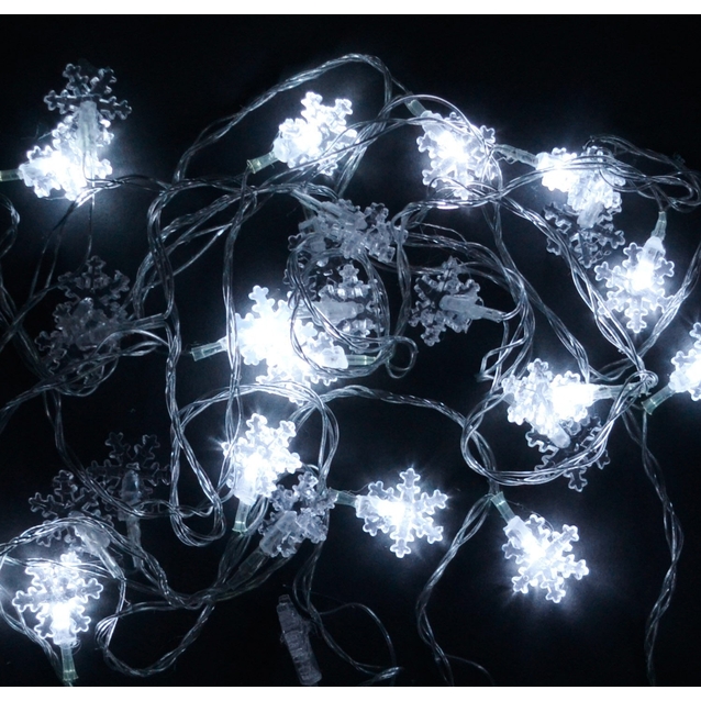 Гірлянда 5 м, 28 лампочок, «Сніжинки» біла, від мережі 220V  (C 23455-101) фото westvelo.com