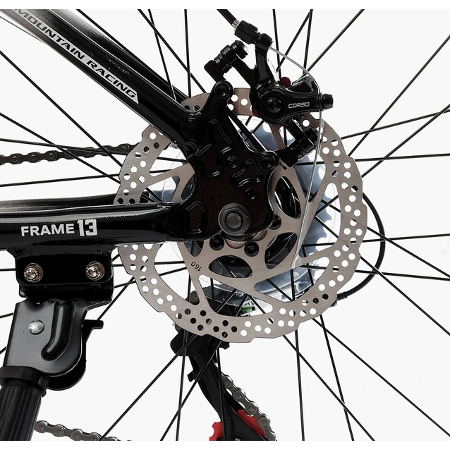 Велосипед 26 AL Corso «GTR-3000» GTR-50044 алюміній 13", (к-т SHIMANO) чорно-сірий фото westvelo.com