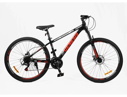 Велосипед 27.5 ST Corso «GENESIS»  GS-27800 сталь 15", (к-т SunRun) чорно-червоний