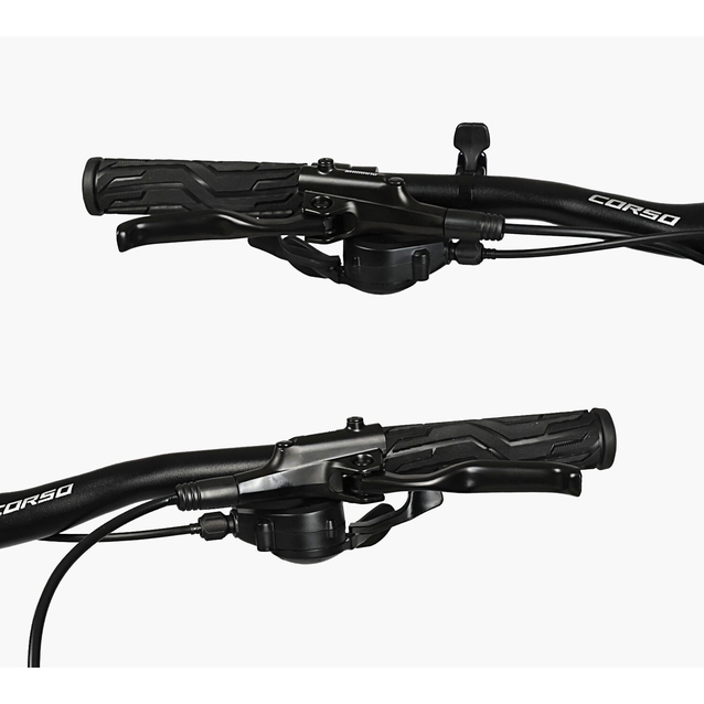 Велосипед 29 AL Corso «ENIGMA» NG-29747 алюміній 19", (к-т SHIMANO Alivio) вилка Santour гідравлічна, чорно-біло-коричневий фото westvelo.com