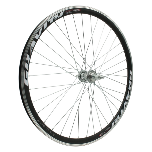 Колесо 26 зад, обід 2-ний чорний, вт. ST. на віночках, диск різьба фото westvelo.com