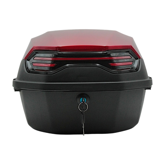 Кофр (багажник) для мотоцикла задній ROBIK 48 (400х400х280) 45L червоний з катафотом фото westvelo.com