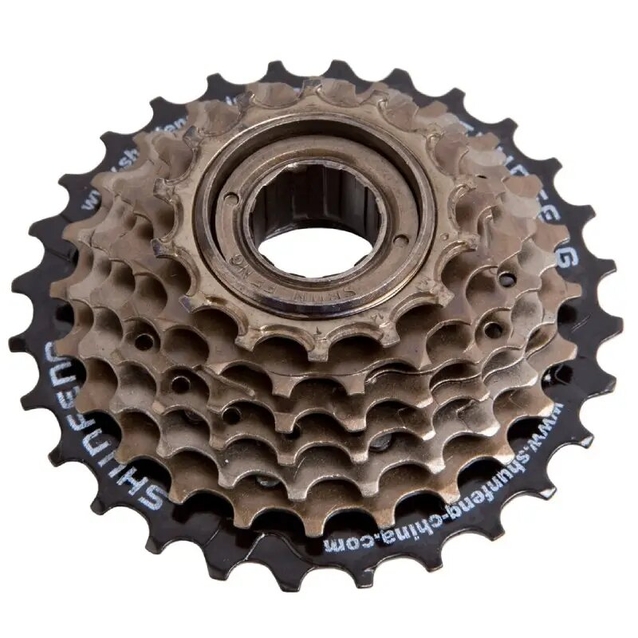 Зірка задня різьбова 7-рик Shunfeng чорно-коричнева (14-28T) фото westvelo.com