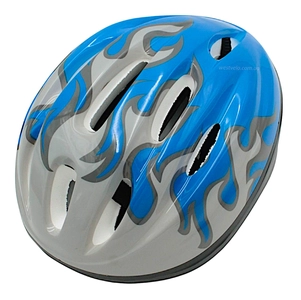 Вело шолом "TK Sport" 602 сіро-синій "Полум'я", окружність 57 см