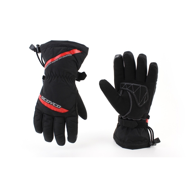 Мото рукавиці (XL) SKOYCO (MC 41) (утеплені) чорно-червоні фото westvelo.com