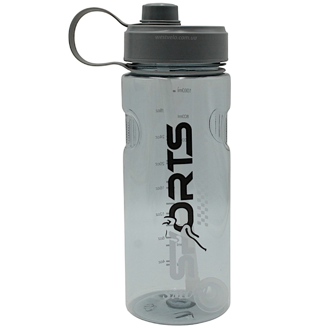 Фляга 1000 ml. SMOSI SPORTS, (для тренувань) з трубкою, сіра фото westvelo.com