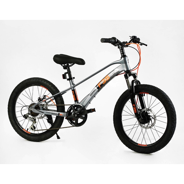 Велосипед 20 MG Corso «F35» MG-20415 магній 11", (к-т SHIMANO) сіро-помаранчевий фото westvelo.com