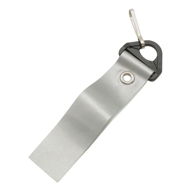 Світловідбивний брелок сірий на металевому карабіні BlikFar фото westvelo.com