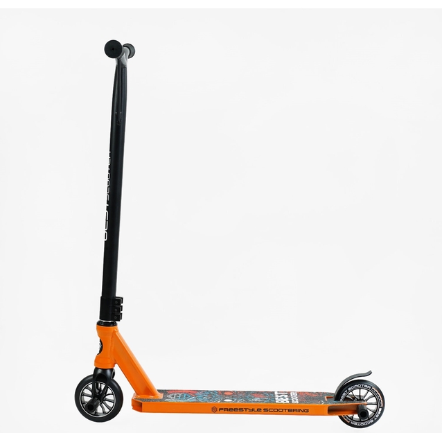 Самокат трюковий Best Scooter «ROBOT-1» 18378 помаранчево-блакитний, HIC-система, пеги, AL диск та дека, колеса PU Ø110mm, ширина керма - 52 см, висота - 83 см фото westvelo.com