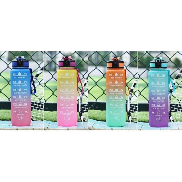 Фляга 1000 ml REFILL пластик (трубочка) жовто-рожевий фото westvelo.com