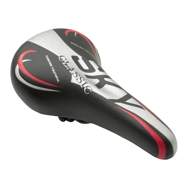 Сідло мтв №101 SKY чорно-сіро-синє-червоне фото westvelo.com