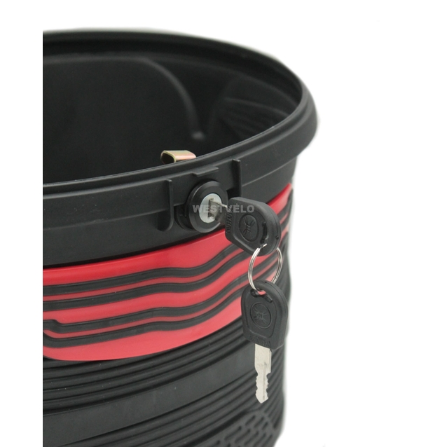 Кошик пластмасовий чорний, з кришкою та замком (AFT-136) фото westvelo.com