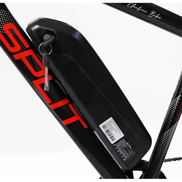 Електровелосипед 29 ST Corso «SPLIT» SP-78019 сталь 19, двигун 350W, акумулятор 36V13Ah літієвий (к-т SHIMANO) чорно-червоний фото westvelo.com