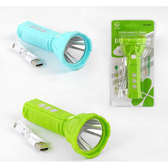 Ліхтар світлодіодний акумуляторний BY-S803, 4 режими, USB, різнокольоровий (салатовий, блакитний, червоний) фото westvelo.com