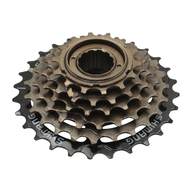 Зірка задня різьбова 6-рик Shimang чорно-коричнева (14-28T) фото westvelo.com