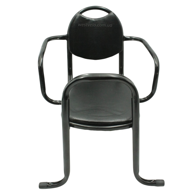 Крісло дитяче метал. на зад. багажник, чорне з м'ягким сидінням (не відкидне) фото westvelo.com