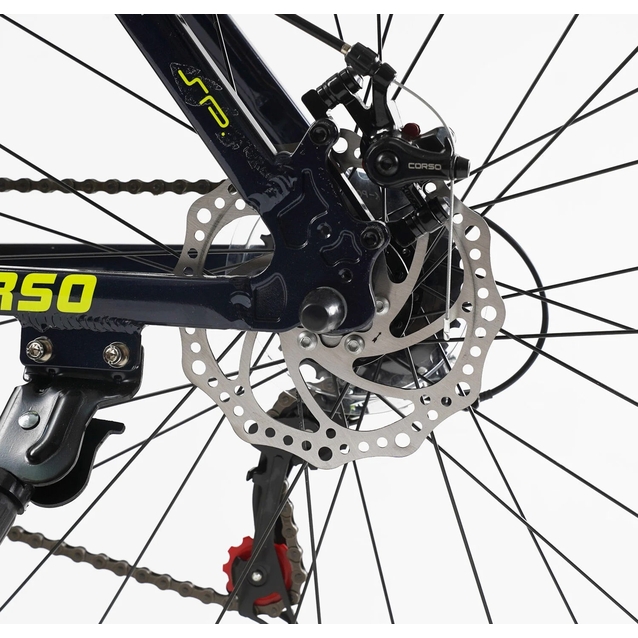 Велосипед 29 AL Corso «DARK-X» DX-29306 алюміній 19", (к-т SHIMANO) темно синьо-жовтий фото westvelo.com