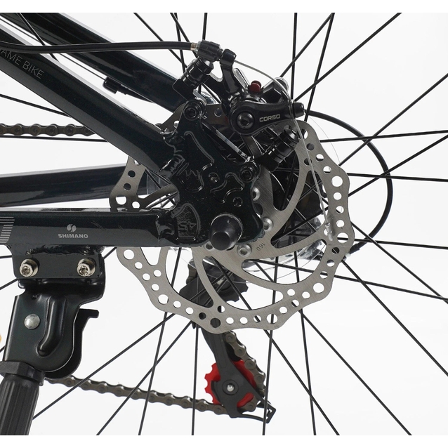 Велосипед 26 AL Corso «NEXT» NX-26014 алюміній 13", (к-т SHIMANO) графітово-червоний фото westvelo.com