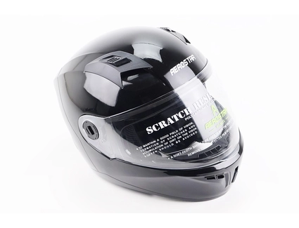 Мото шолом, закритий (XL) AEROSTAR ZEAL (DOT FMVSS 218 CERTIFIED) (DOT) чорний, глянцевий