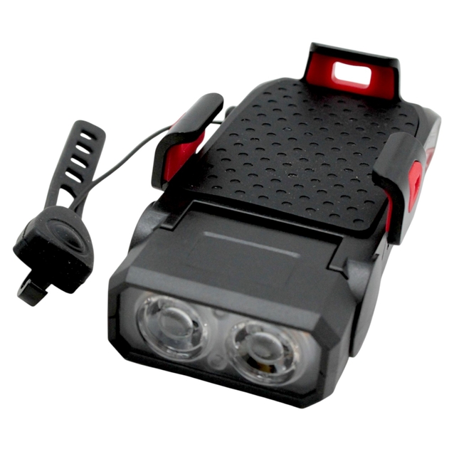Фара usb + сигнал(130дб) + тримач телефона (400lm)(2000 mAh) фото westvelo.com