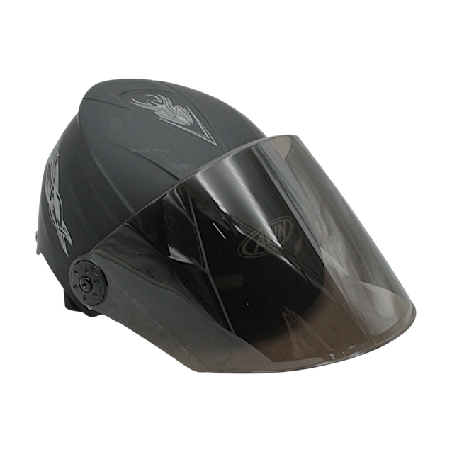 Мото шолом, відкритий (56-62см) AWN (144), чорний матовий, регулятор розміру (мото/вело/самокат) фото westvelo.com
