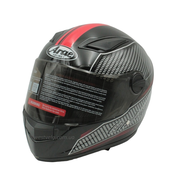 Мото шолом, закритий (S) ARAE "CNHF" Інтеграл 501, чорний глянцевий фото westvelo.com