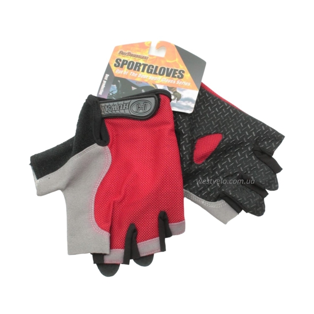 Рукавиці "L" (21-22 см) HONGMAILONG червоно-сірі (370) фото westvelo.com