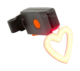 Мигалка на usb зарядку зад LED 902 "Серце" червона, з акумулятором